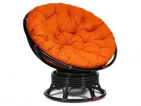 Кресло-качалка Papasan w 23/01 B с подушкой Antique brown, ткань Оранжевый в Мегионе - megion.магазин96.com | фото