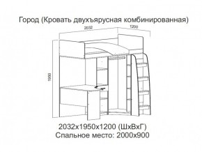 Кровать двухъярусная комбинированная в Мегионе - megion.магазин96.com | фото